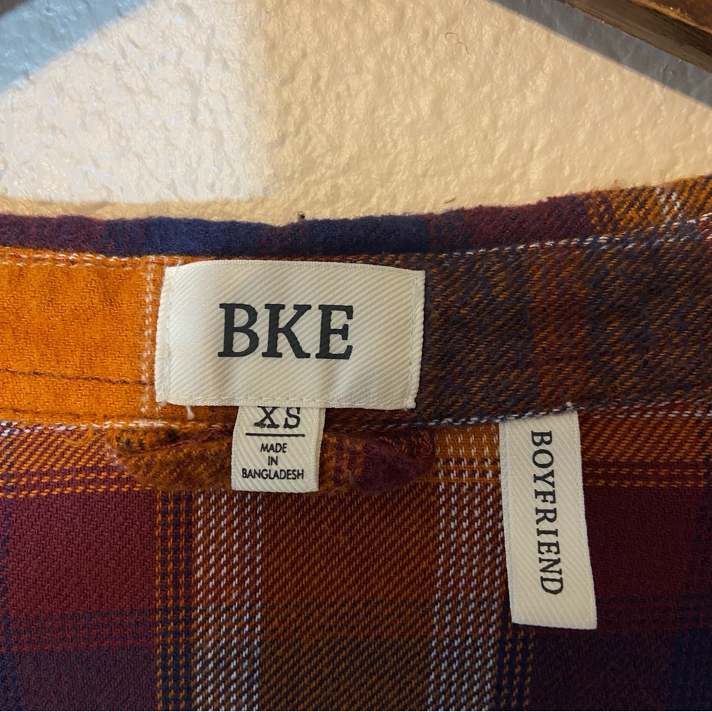 BKE Plaid Boyfriend Button Up Shirt Size XS - Picture 7 of 15